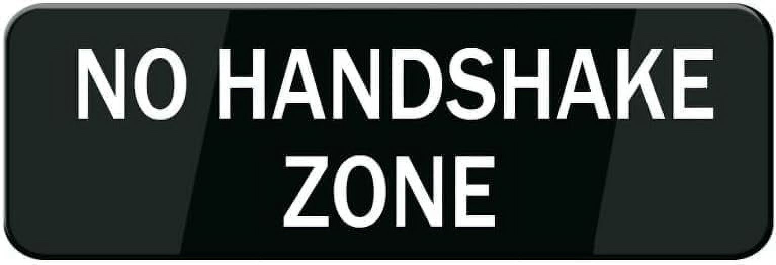 Acrylic Plastic Signs 3x8 Inch No Handshake Zone Sign Self Adhesive ...