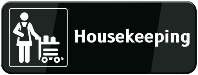 Acrylic Plastic Signs 3x8 Inch Housekeeping Wall Or Door Sign Black ...