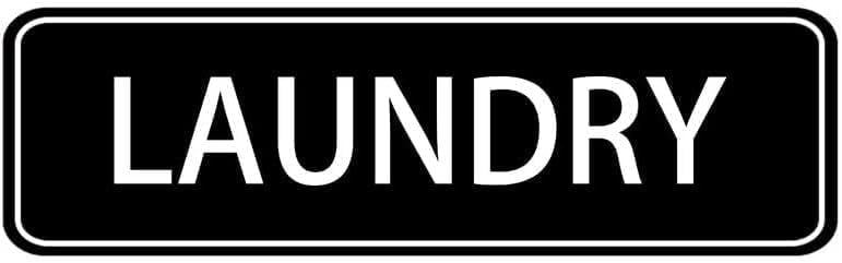 Acrylic Plastic Signs 3x8 Inch Laundry Sign Black Self Stick Door Wall ...