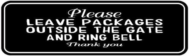 Acrylic Plastic Signs 3x8 Inch Leave Packages Outside Gate Sign Ring ...