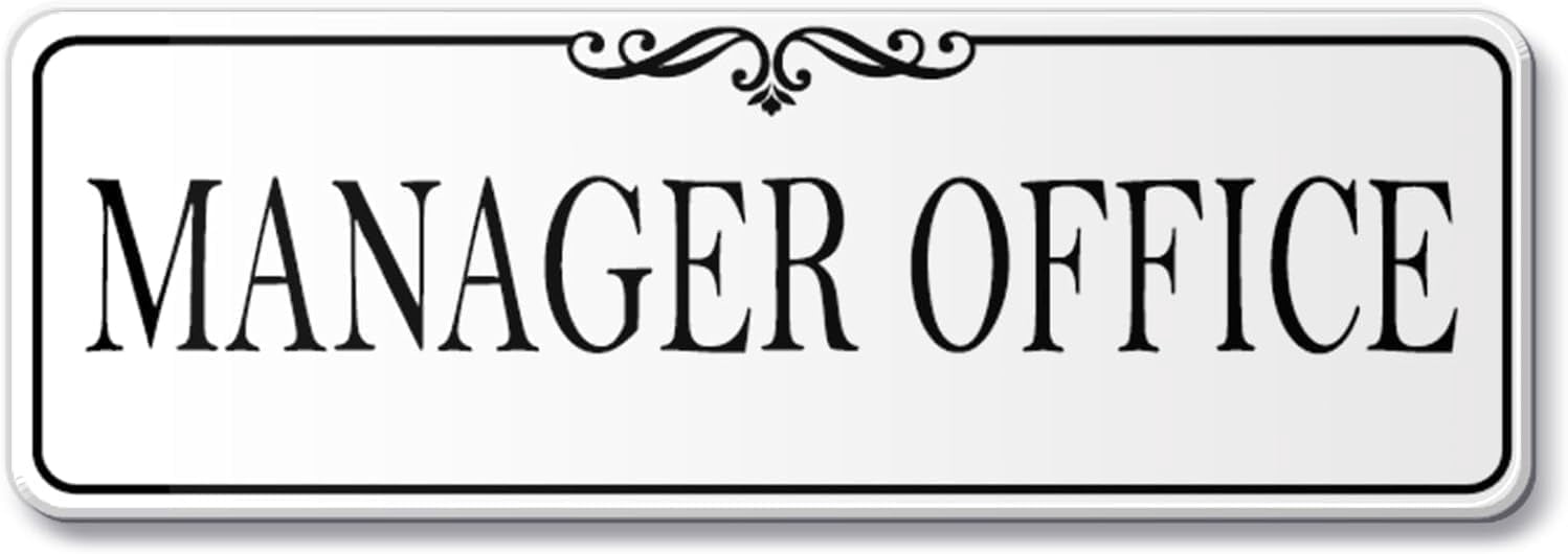 Acrylic Plastic Signs 3x8 Inch Manager Office Acrylic Sign Self Stick ...