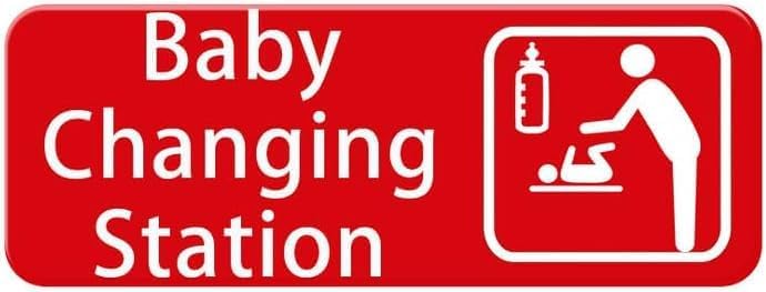 Acrylic Plastic Signs 3x8 Inch New Baby Changing Station Sign Red ...