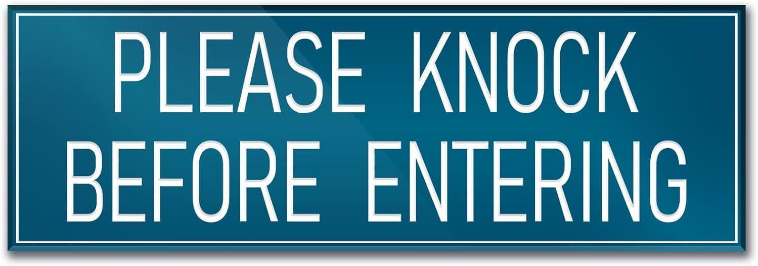 Acrylic Plastic Signs 3x8 Inch Please Knock Before Entering Sign Blue ...