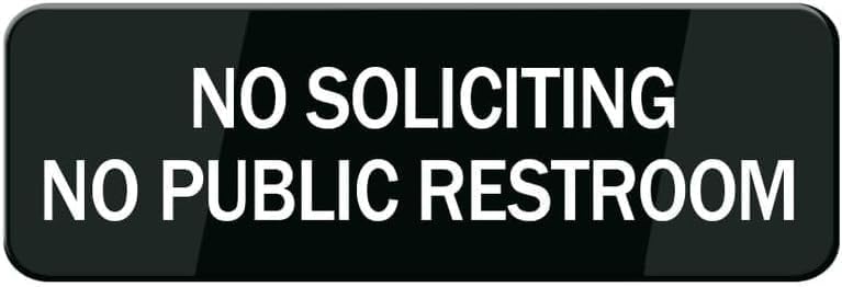 Acrylic Plastic Signs 3x8 Inch No Soliciting No Public Restroom Sign ...