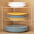 Kitchen Corner Storage Rack Acrylic Plate Organizer for Cabinet Kitchen Countertop Corner 6 Pounds ...
