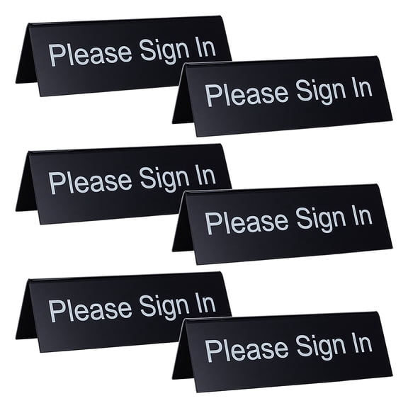 Acrylic Please Sign In Table Signs Tent Signs for Restaurant Bar Black 51x149x47mm