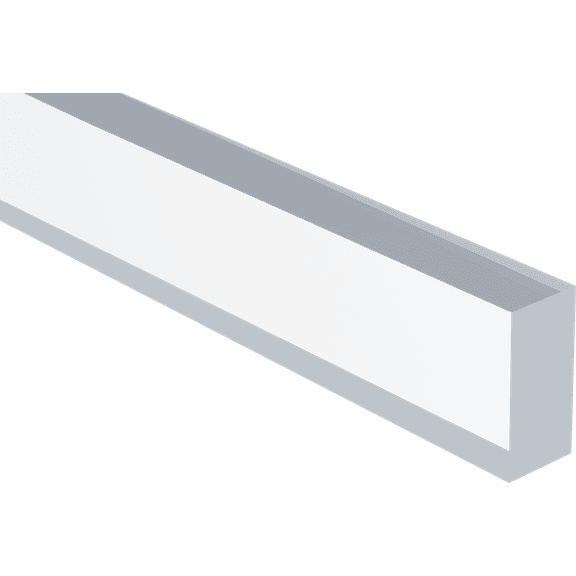 Acrylic Plexiglass Extruded Rectangular Bar, Clear, 24" x 1/4" x 1" (Pack of 2)