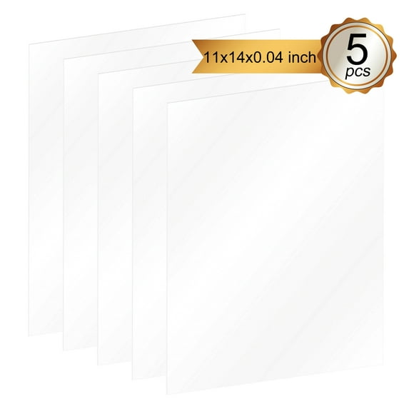 Acrylic Plexiglass Sheet Panels 0.04" Thick- Transparent, Plastic Sheeting - Durable, Water Resistant & Weatherproof - Multipurpose & Ideal for Countless Uses 11"x14" 2-10 Pack, Clear