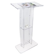 Acrylic Podium - 47" Clear Church Pulpit Stand, Floor Standing Lectern for Office, School Presentations, Wide Reading Surface