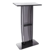 Acrylic Podium, 47" Clear Pulpit Stand - Black Base, Wide Reading Surface for Church, Office, School Presentations