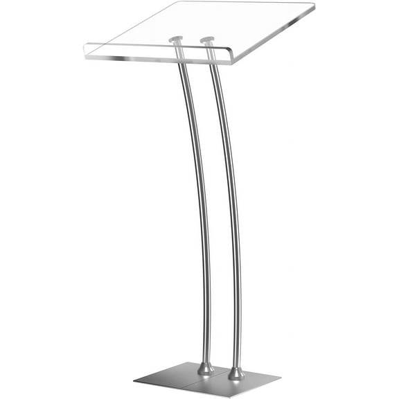 Acrylic Podium Lectern with Iron Stable Bottom, Pulpits for Churches with 10MM Thickened Acrylic Countertop, Multi Function Pulpit for Modern Classroom Music Concert Wedding Conference Event