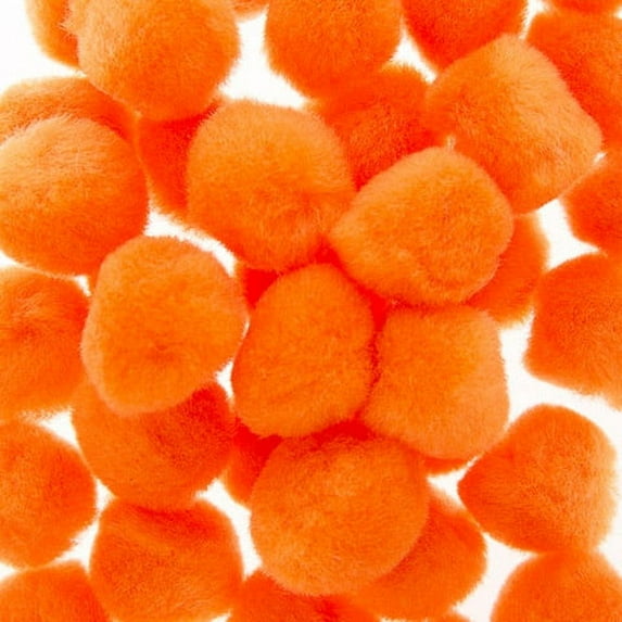 Acrylic Pom Pom Orange 1 Inch