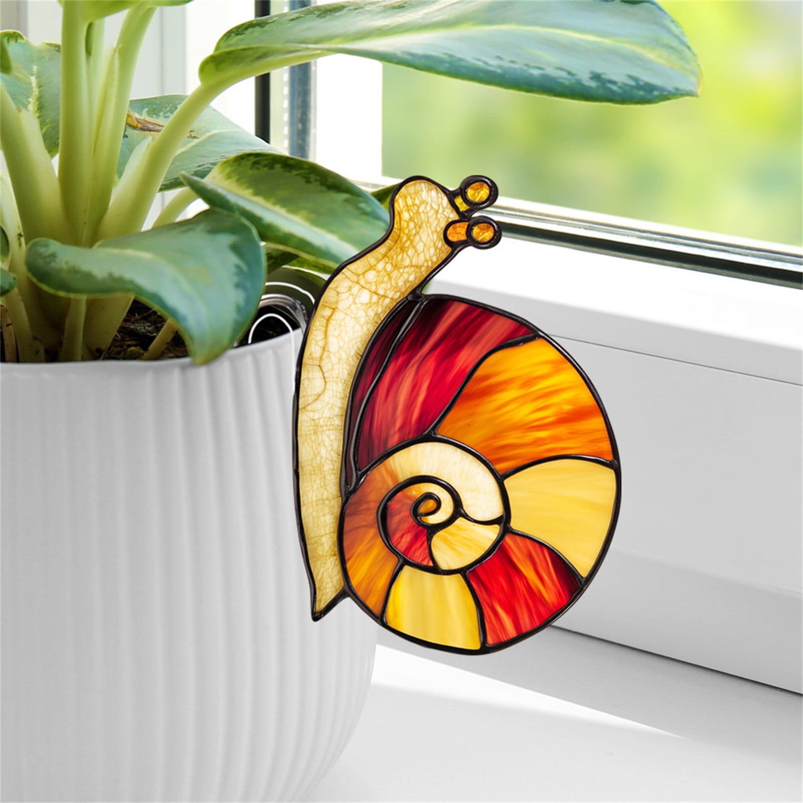 Acrylic Snail Planter Decor - Decorative Flower Pot Insert with ...