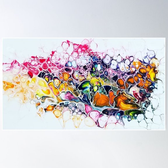 Acrylic Pour Abstract Collection Poster, 12x18 UNFRAMED