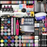 COSCELIA Acrylic Nail Kit Complete Set 3PC Acrylic Powder 6pcs Gel Nail Polish Set 100pcs Acrylic Nail Tips Nail Art Gift for Women