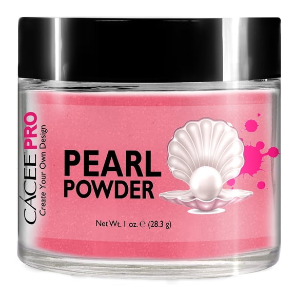 Acrylic Powder for Nails, Pearl Color Nail Art, 1oz Jar by Cacee, For Professional Acrylic Nail Kit, Premix of Pigments, Pearlescent & Metallic Effects (Salmon Pink #50)