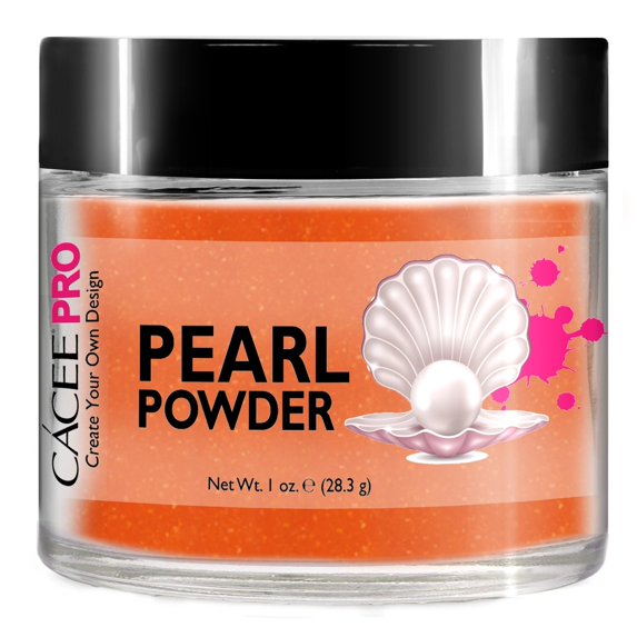 Acrylic Powder for Nails, Pearl Color Nail Art, 1oz Jar by Cacee, For Professional Acrylic Nail Kit, Premix of Pigments, Pearlescent & Metallic Effects (Tiger Orange #24)