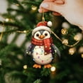 thumbnail image 1 of Acrylic Printed Cute Penguin Christmas Ornament 2025 Xmas Tree Ornaments Christmas Tree Hanging Decoration Penguin with Red Hat 2.5 in, 1 of 8