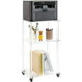 thumbnail image 1 of Acrylic Printer Stand, 3-Tier Printer Table on Wheels, Multifunctional Rolling Printer Cart Storage Shelf for Home Office Organization, 1 of 4