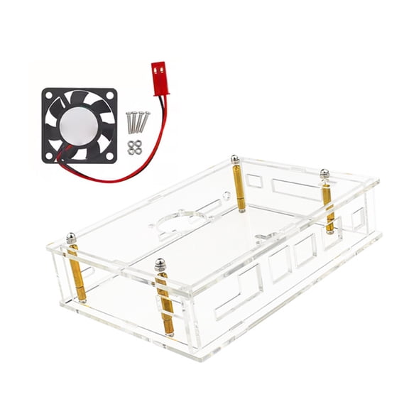 Acrylic Protective Case Heat Dissipation Enclosure For Banana Development Board With Cooling Fan