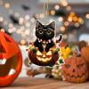 Acrylic Pumpkin Cat Keychain Halloween Car Backpack Pendant Home Desk Decoration Festive Gift Accessory