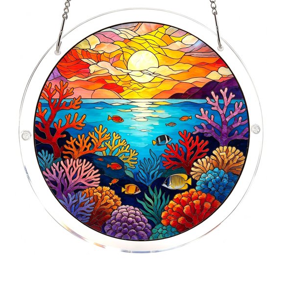 Acrylic Puzzle Hanging Ornament Decorative Craft Piece For Wall Display Home Unique Idea Large Hanging Hand Painted Stained Glass Window Painting Stained Glass Elephant Decorative Easter Eggs for