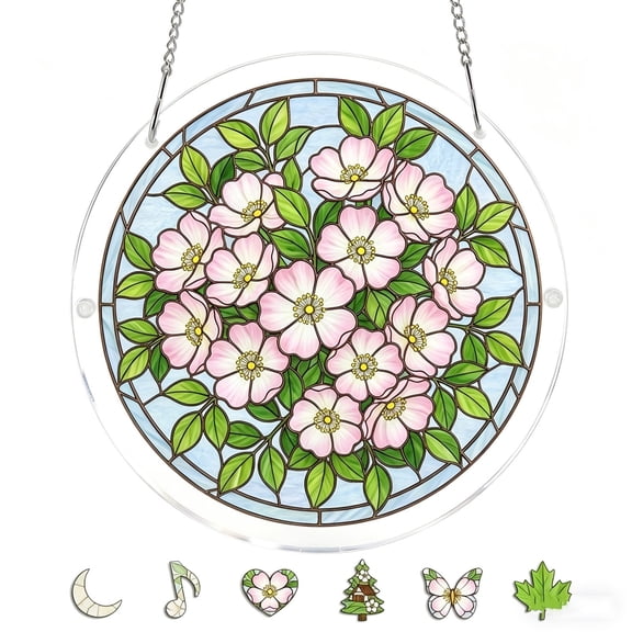 Acrylic Puzzles Suncatcher Window Hanging, 83 Pieces 7.4 Inch Acrylic Sun Catcher Puzzles Garden Decoration ,Gift for Mom Women Men Birthday Home Decor