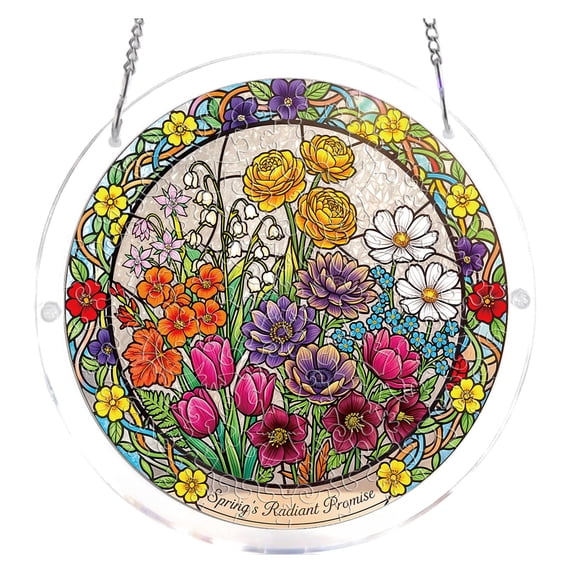 Acrylic Puzzle Suncatcher, 3 Layer 2D, 1 Piece Hanging Ornament, Window Decor for Home Garden
