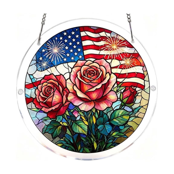 Acrylic Puzzle Suncatcher 7.4 Inch, DIY Stained Glass Window Hanging Kit for Home Garden Office Decor