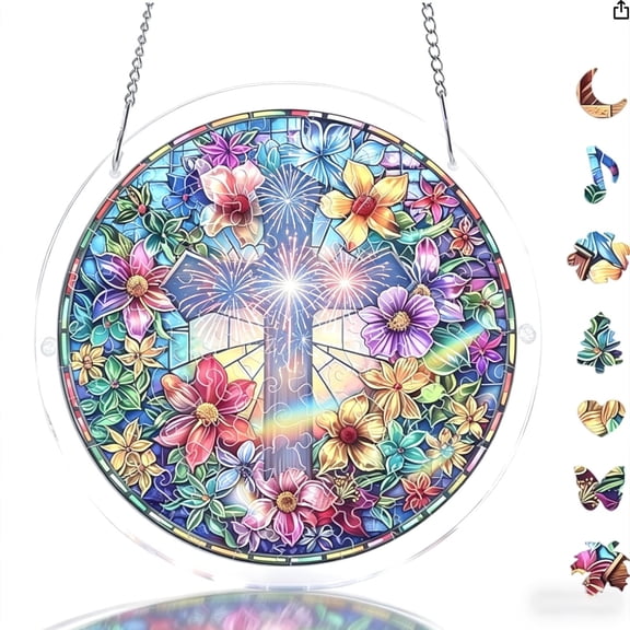 Acrylic Puzzle Suncatcher, 83 Piece DIY Stained Glass Horse Window Ornament for Home and Garden Decor, High Transparency, Fade-Resistant, Relaxing Assembly