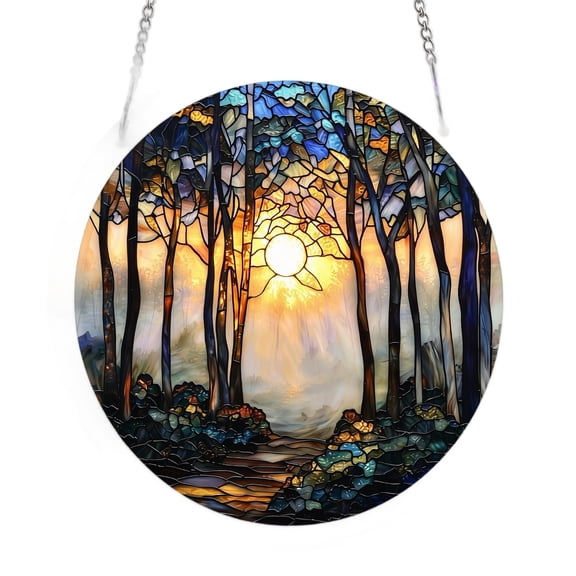 Acrylic Puzzle Suncatcher 83 Pieces 2D Jigsaw, Stained Glass Style Window Hanging Decor, Rainbow Maker Light Catcher for Home Garden Craft