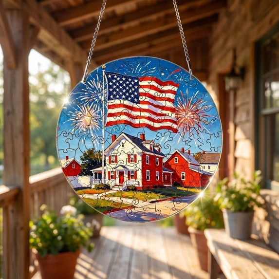 Acrylic Puzzle Suncatcher 83 Pieces DIY Glowing Haven Window Decor - Creative Home Garden Hanging Ornament with Light-Reflecting Feature, Perfect for Indoor Spaces and Thoughtful Gift Giving