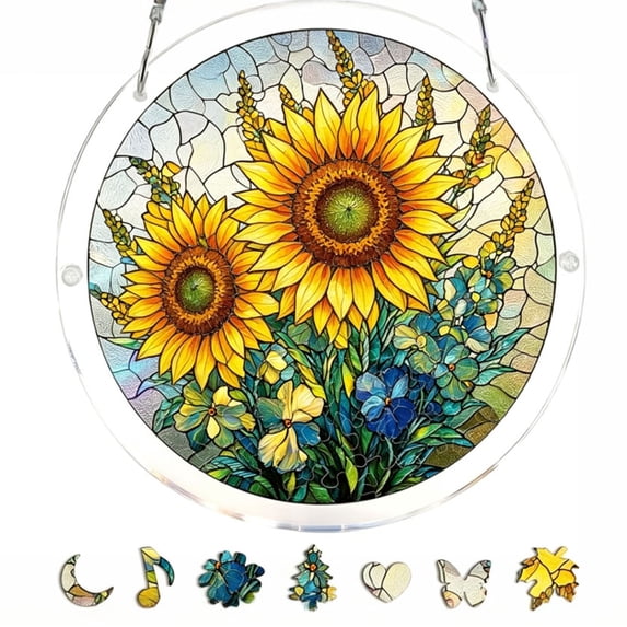 Acrylic Puzzle Suncatcher 83 Pieces, SunCatchers Puzzles Window Hanging, Home & Garden Decor, 7.4 in