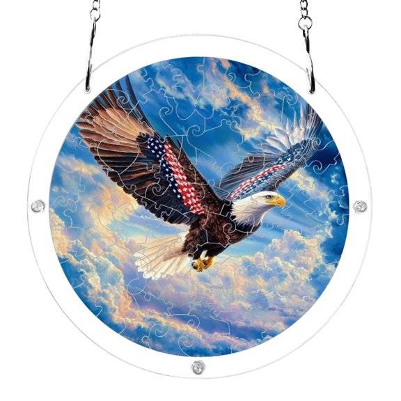 Acrylic Puzzle Suncatcher Jigsaw Hanging Ornament Garden and Home Decor Eagle Flying