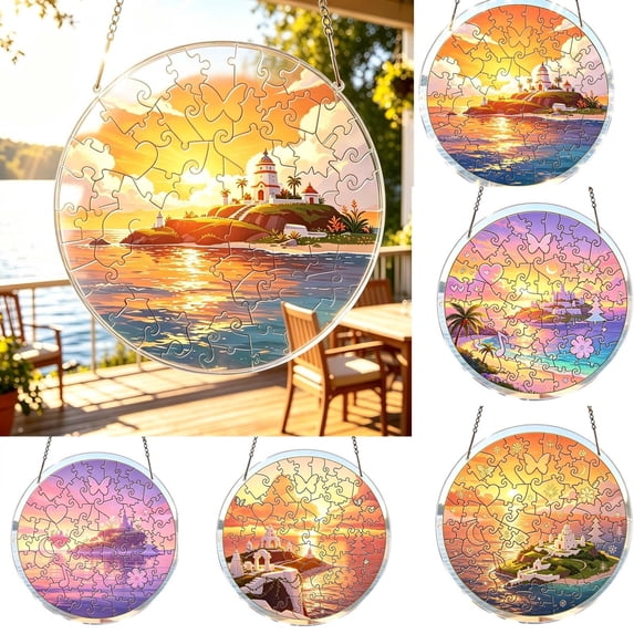 Acrylic Puzzle Suncatcher, Light Catching Window Hanging Ornament, DIY ...