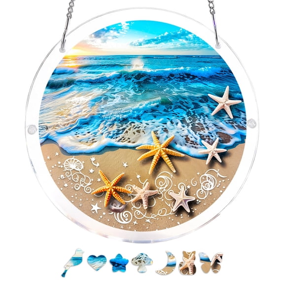 Acrylic Puzzle Sunshade Window Hanging Sun Catcher UV Block Decorative Panel Gift for Art Lovers