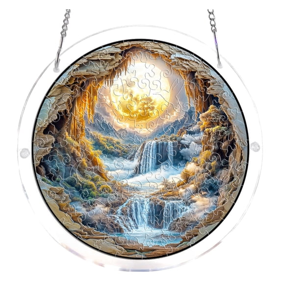 Acrylic Puzzle Toy, 3 Layer 2D Sun Catcher, 1 Piece Hanging Ornament, Window Decor for Garden Home