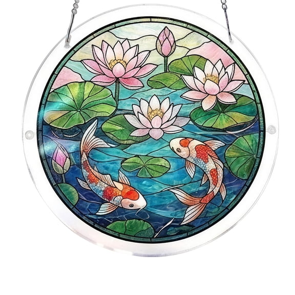 Acrylic Puzzle Wall Hanging Decor Garden Scene Art for Kids and Home Decoration 83-Piece Round Puzzle with Frame and Rope Craft Toy for Children Room or Gift
