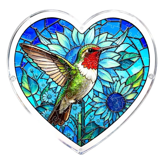 Acrylic Puzzles Sun Catcher Window Hanging Decoration, Multiple Pieces Sun Catcher Stained Acrylic Jigsaw Puzzle Kit for Women Men Mom Birthday Gift DIY Suns Catchers Kits for Adults