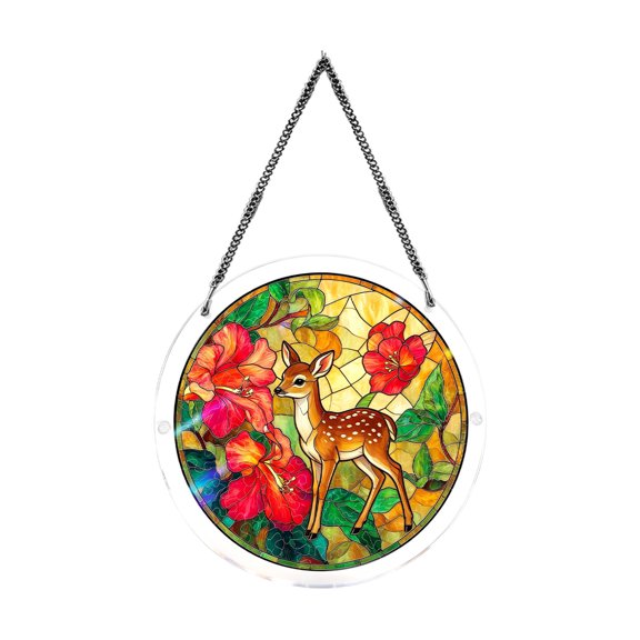 Acrylic Puzzles Suncatcher Glass Style Sun Catcher Hanging Pendant, Rainbow Maker Wall Art Decor with Chain, Sunshine Windows Indoor Outdoor Home Ornament