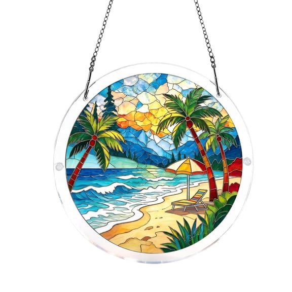 Acrylic Puzzles Suncatcher Window Hanging, 7.4 Inch Sun Catcher Acrylic Puzzles Garden Decoration for Women Men Mom Birthday Gift Home Deco F