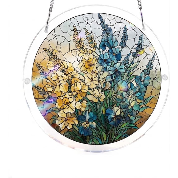 Acrylic Puzzles Suncatcher Window Hanging, 7.4 Inch Sun Catcher Acrylic Puzzles Garden Decoration for Women Men Mom Birthday Gift Home Decor
