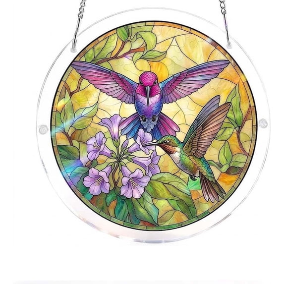Acrylic Puzzles Suncatcher Window Hanging, 7.4 Inch Suncatcher DIY Puzzle Window Pendant Decor 2 in 1