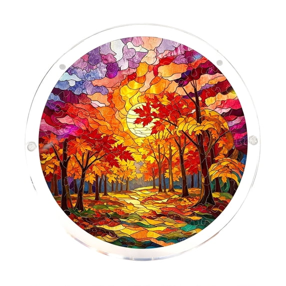 Acrylic Puzzles Suncatcher Window Hanging, 83 Pieces 7.87 Inch Sun Catcher Acrylic Puzzles Garden Decoration for Women Men Mom Birthday Gift Home Decor (Trees)