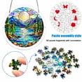 thumbnail image 1 of Acrylic Puzzles Suncatcher Window Hanging, 83 Pieces Sun Catcher Stained Glass Acrylic Puzzle Decoration for Women Men Mom Birthday Gift Home Decor,Glazed Mountain Moon, 1 of 8