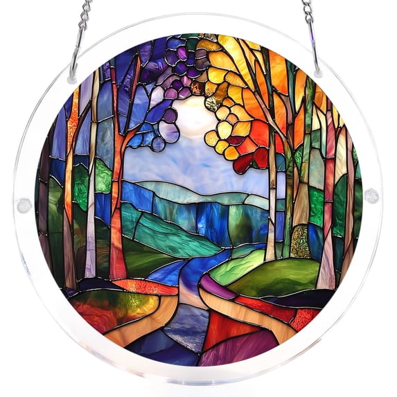 Acrylic Puzzles Suncatcher Window Hanging,Sun Catcher Acrylic Puzzle Decoration for Women Men, DIY Suncatcher Kits for Adults Home Decor