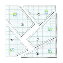 Acrylic Quilting Template Set, 20x20cm Cutting Rulers, for DIY Sewing Patchwork Quilt Projects