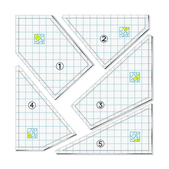 Acrylic Quilting Template Set with Various Shapes Lightweight and Portable for Making Exquisite Patchwork Crafts Nice Gift