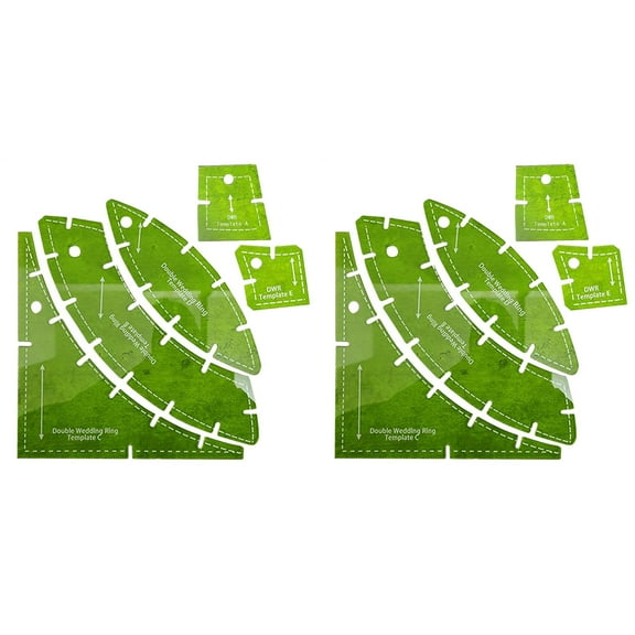 Acrylic Quilting Templates - Double Wedding Ring Pattern Set - Multipurpose Quilting Gauge & Sewing Ruler for DIY Craft Projects (Green)