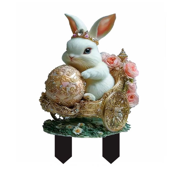 Acrylic Rabbit Stakes Rabbit Decorative Garden Stakes, Rabbit Garden Decor,Rabbit Silhouette Yard Lawn Outdoor Decorations for Rabbit Lovers Garden Decoration